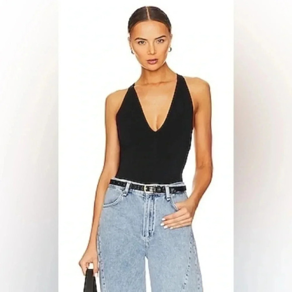 A.L.C Vera Black Bodysuit Large B1063